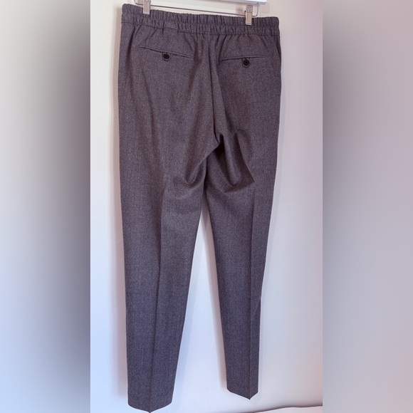 NWOT BANANA REPUBLIC GRAY VITALE B FLANNEL 120’s 💯WOOL DRAW -STRING PANTS GRAY M - Picture 4 of 6